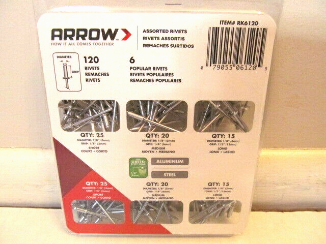 Arrow 120 Rivet Assortment Pack RK6120
