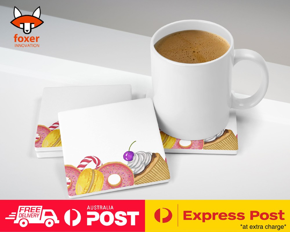 COASTER COFFEE DRINKING MAT|CANDY MACARON DONUT CUPCAKE 1