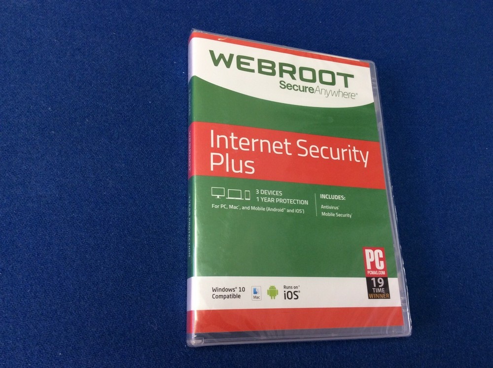 Webroot Secure Anywhere Internet Security Plus 3 Devices 1 Year PC, Mac, Mobile