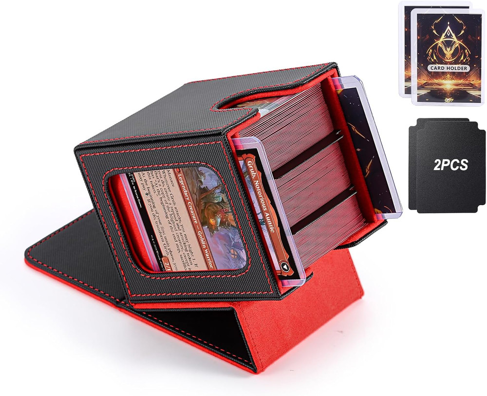 MTG Deck Box, Double Display Window, Commander Deck Box Fits 120+ Single Sleeved