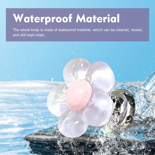 Resin Flower Engine Ignition Button Cover, Push Engine Button 1 PC Purple