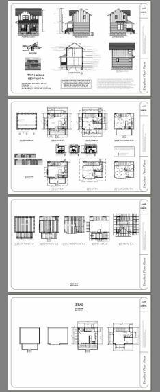20x16 Tiny House -- PDF Floor Plan -- 547 sq ft -- Model 1A