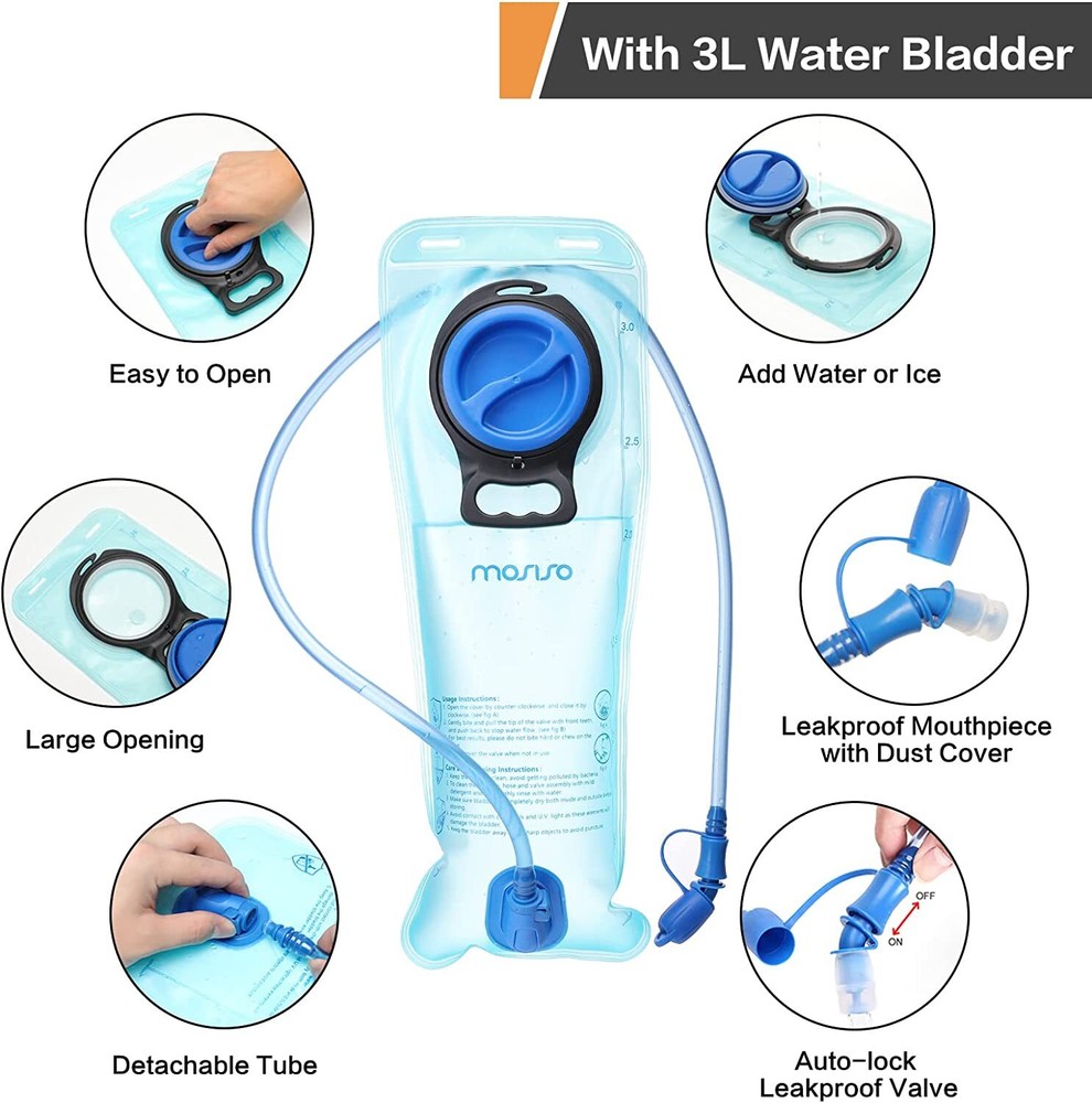 Tactical Hydration Pack Backpack Military Daypack Bag with 3L Water Bladder