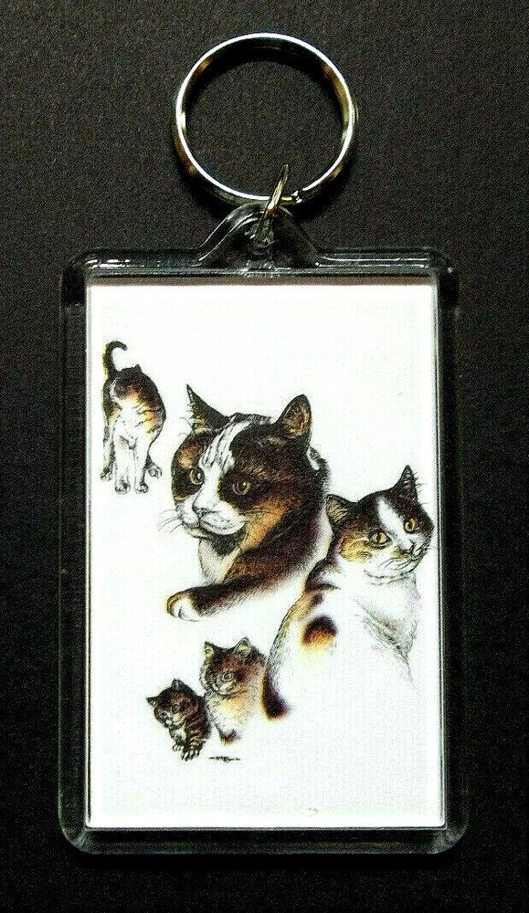 CALICO CAT KEYCHAIN 2"x 3"