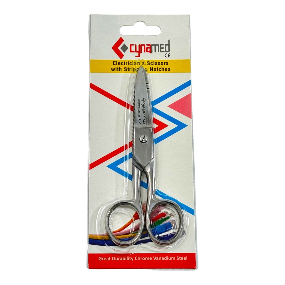 2 Pack | 5.25" Electrical Wire Cutting Scissors, Multi-Purpose Lightweight Tools