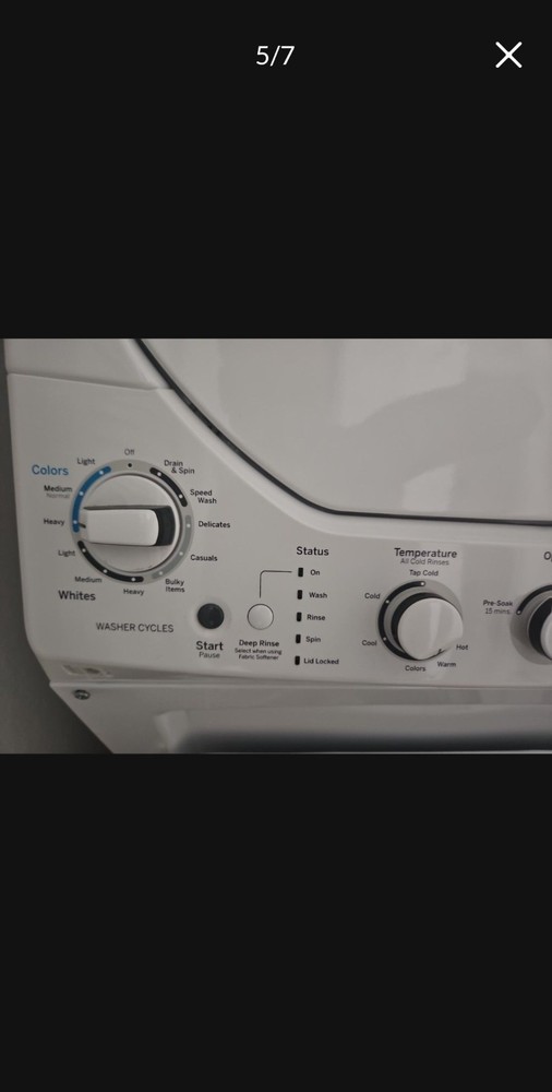 GE GUD27ESSMWW Electric Stackable Washer Dryer White Top/Front Load