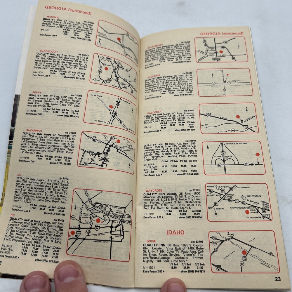 Vintage 1976 Quality Inns Directory