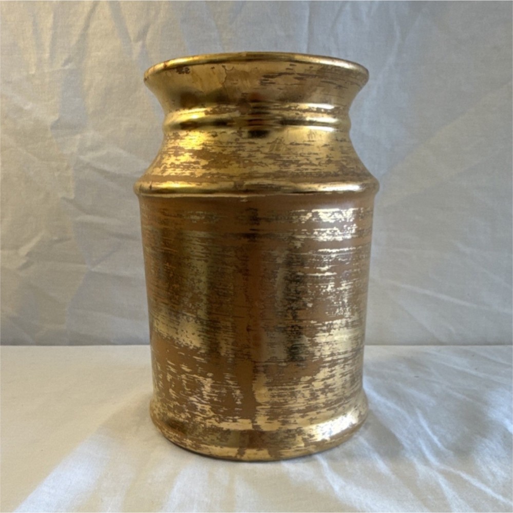 Gold Ceramic Cylinder-shaped Vase