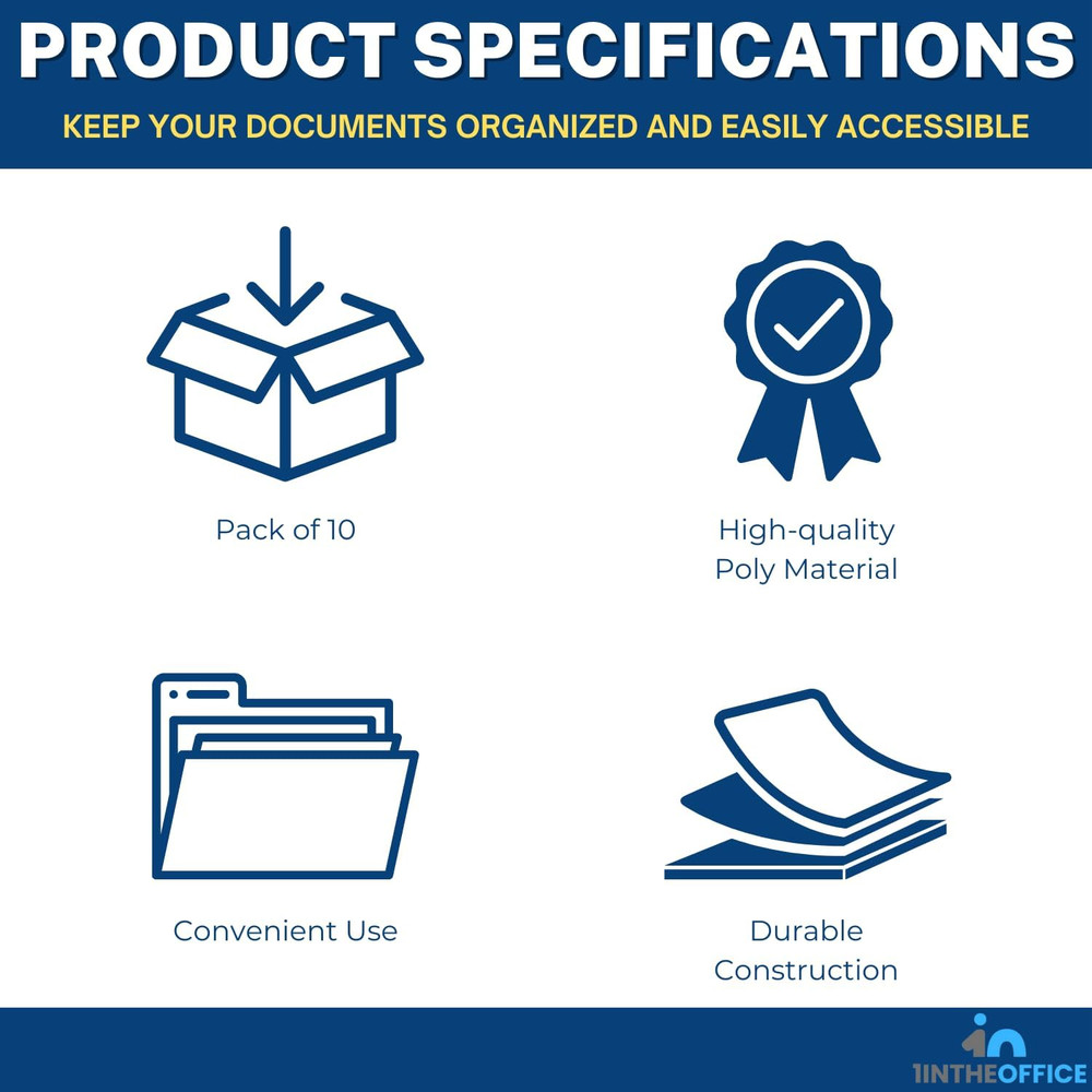 Poly Expanding Hanging File Folders, Letter Size, Assorted,10/Pack