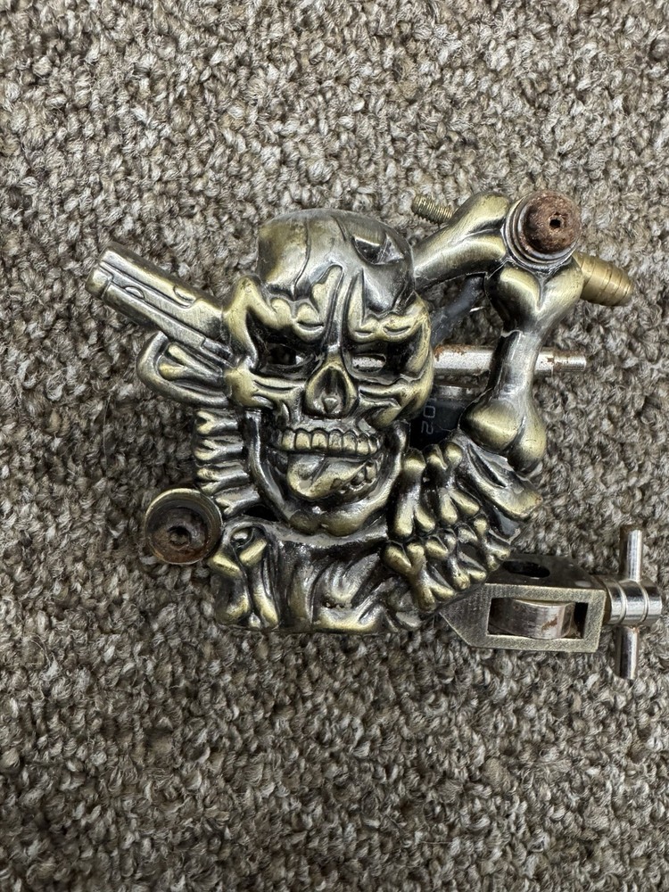 Solid Brass Skull Coil Tattoo Machine Untested SKU:A