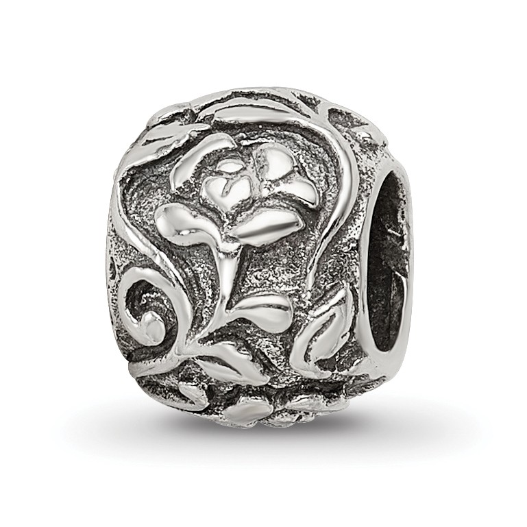 Silver Reflections Floral Bead QRS1012