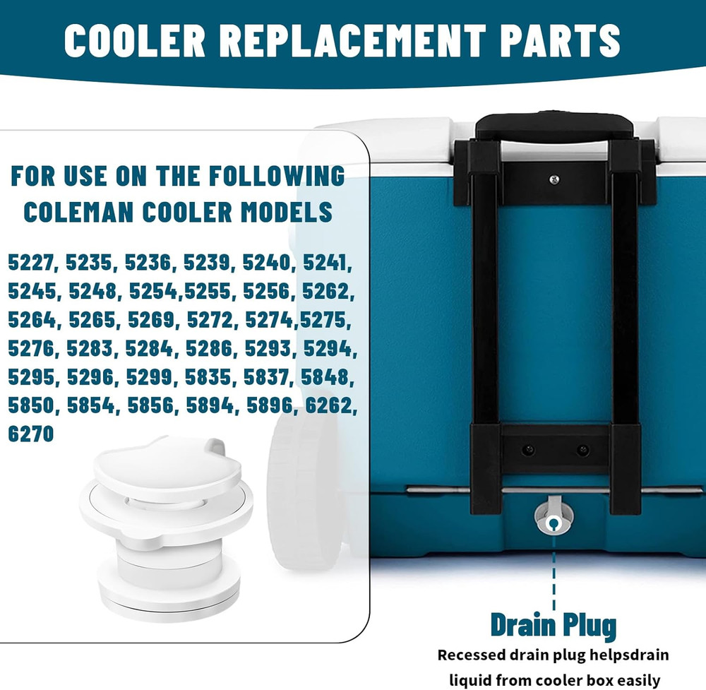 Cooler Drain Plug Replacement for Coleman Cooler Standard Drain Plug Assembly