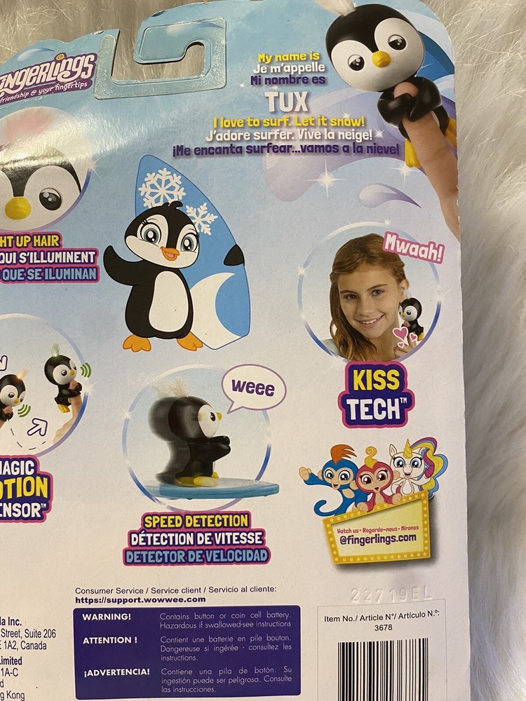 Fingerlings Tux Penguin With Surfboard Magic Motion Sensor Toy