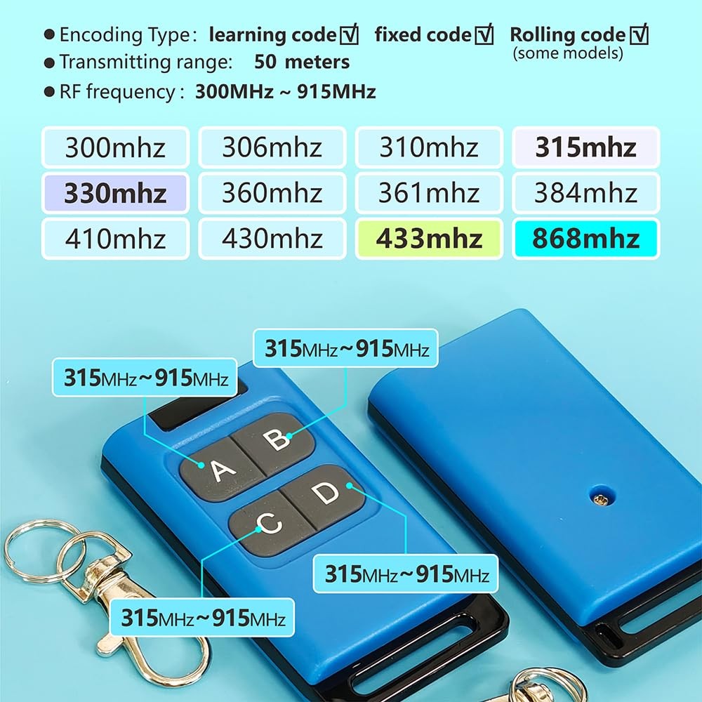 Copy Remote Control Duplicator Multi Frequency 300-915Mhz Multi Brand 433.92M...