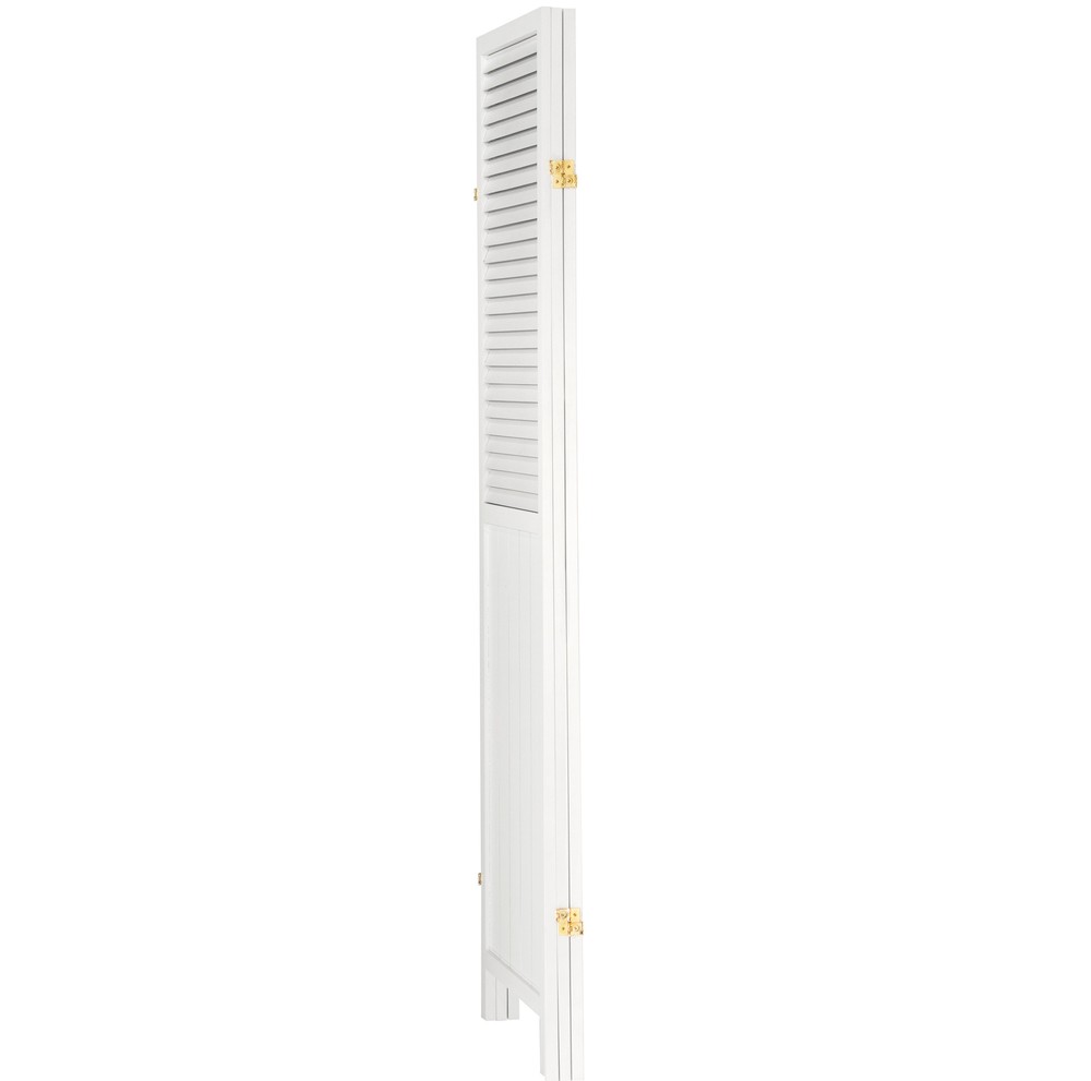 6 ft. Tall Louvered Beadboard Room Divider White 3 Panel