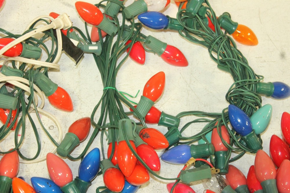 C-9 Cermaic Light Bulbs All Different Colors String Light Christmas Lights