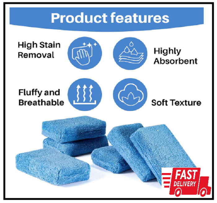 Sukh Microfiber Rectangle Sponge Detailing Pads - Microfiber Wax Foam ⭐️⭐️⭐️⭐️⭐