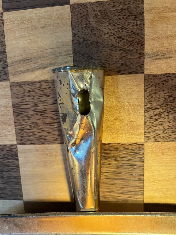 Copper Colored Metal Dustpan, Bent Handle