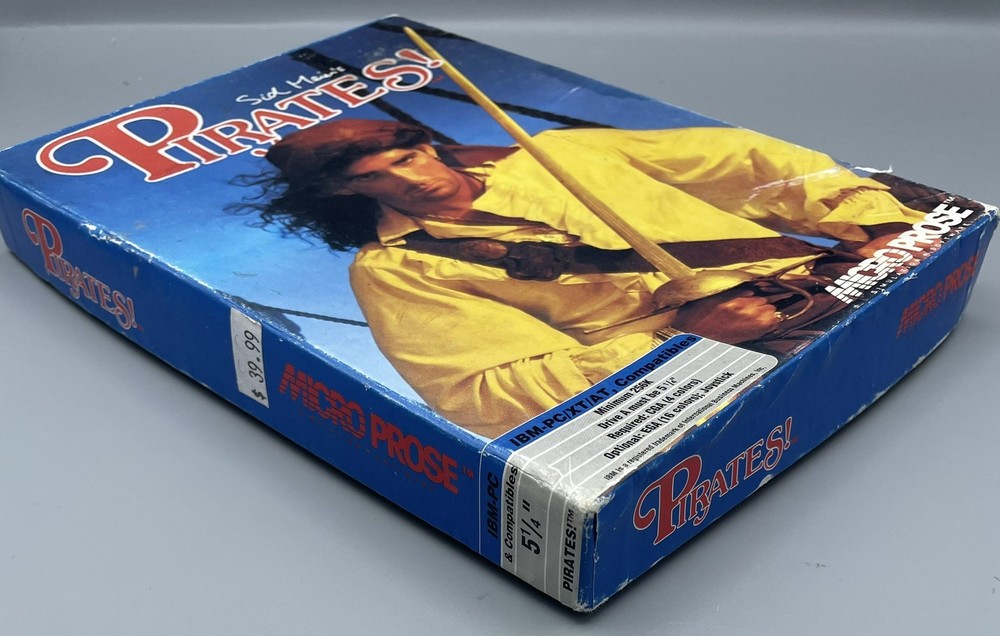 Sid Meier's Pirates! MicroProse IBM PC 5.25" Disk w/ Map & Manual
