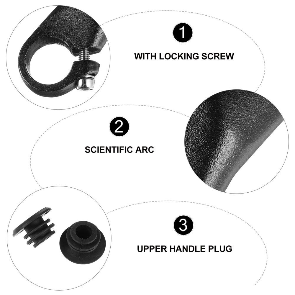 1 Pair Durable Handlebar Aluminum Alloy Auxiliary Handlebar (Black)