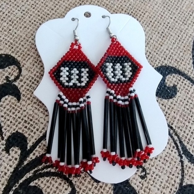 Long Beaded Native Style Earrings
