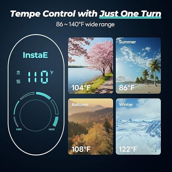 【90% NEW】Electric Tankless Water Heater 27KW Instant Hot Whole House Indoor