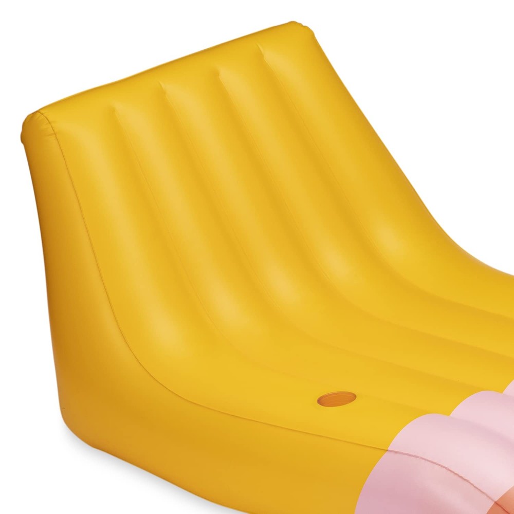 5.8ft Inflatable Floating Lounge Happy Sleeper with Cup Holder Pool Float