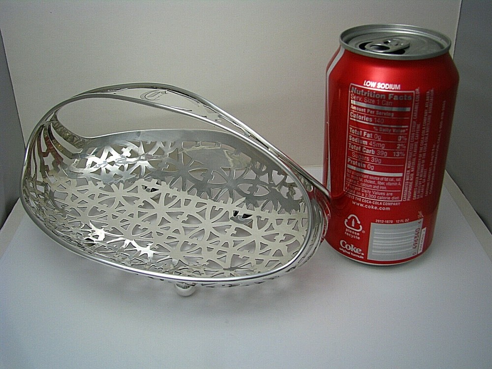 GORHAM STERLING SILVER BASKET CANDY DISH BOWL w/ HANDLE by Gorham c1909 Mono "C"