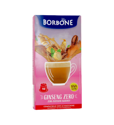 GINSENG ZERO CAFFÈ BORBONE - 10 NESPRESSO COMPATIBLE CAPSULES 5g