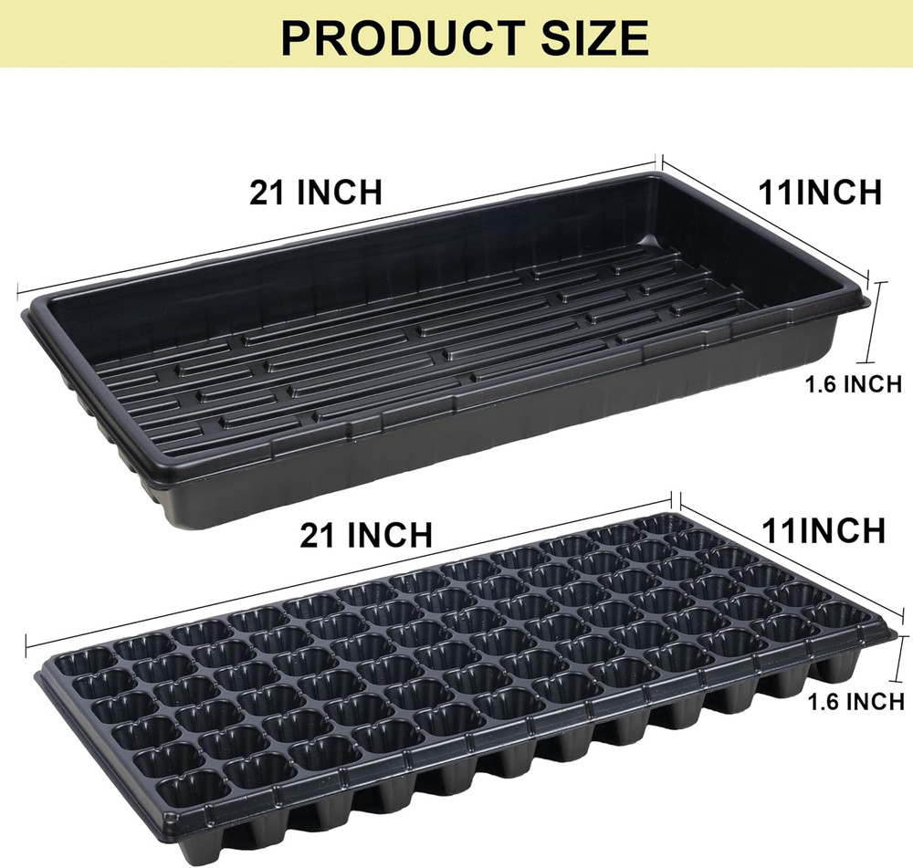 20 Pack Trays Include 10 Pack 1020 Seed Starter Trays and 10 Pack 72 Cell Plug T