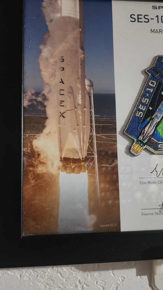 SES-10 LAUNCH SPACEX SPACE X EMPLOYEE NUMBERED AUTHENTIC PATCH PRESENTATION RARE
