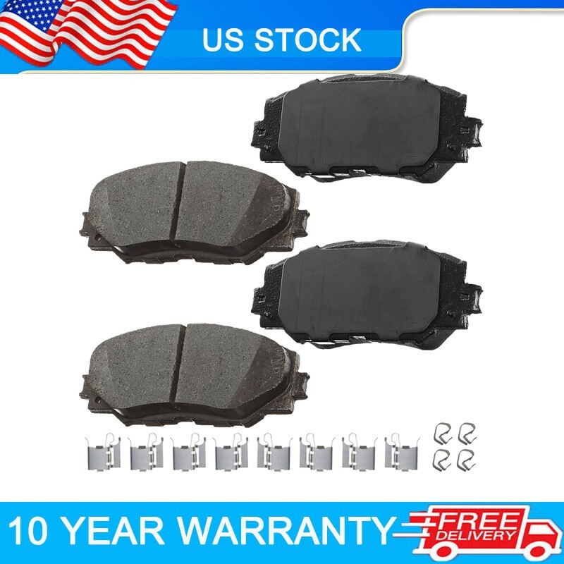 Front Ceramic Brake Pads W/Hardware For 2009-2014 Toyota Corolla Matrix TX E19