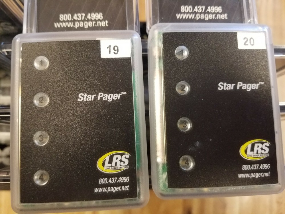 LRS Pager Model R9500 Sequential Set 1-20 with Charging Base, Adverteaser