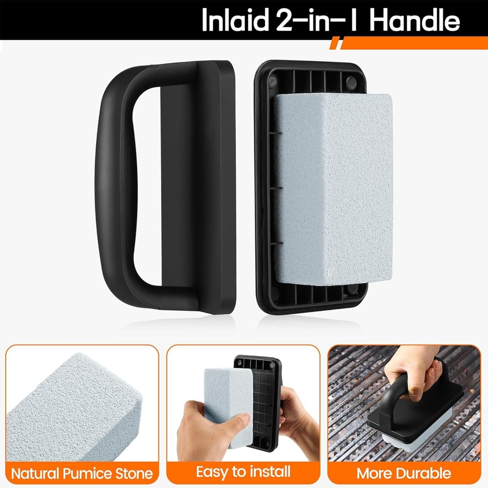 Heavy Duty Grill Cleaner, Cleaning Bricks with Handle/Grill...