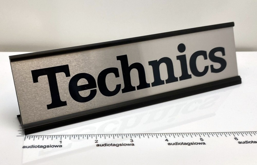Technics Desk Sign - Custom Made Silver Aluminum