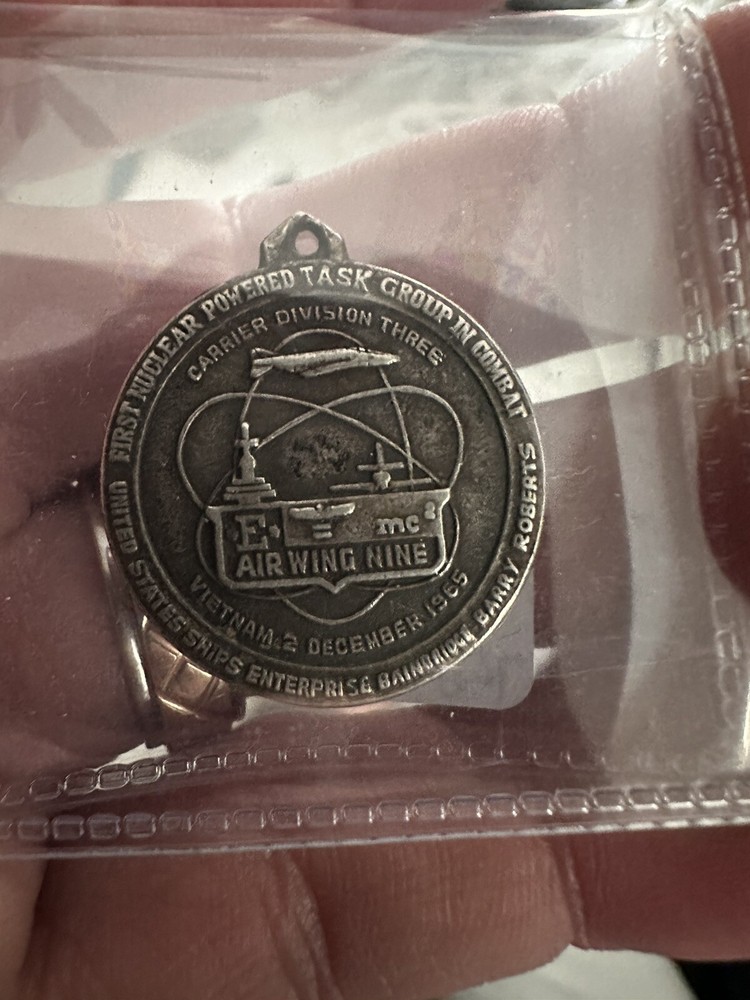 First Combat Nuclear Powered Task Grp USS Enterprise Barry Roberts Medal Silver