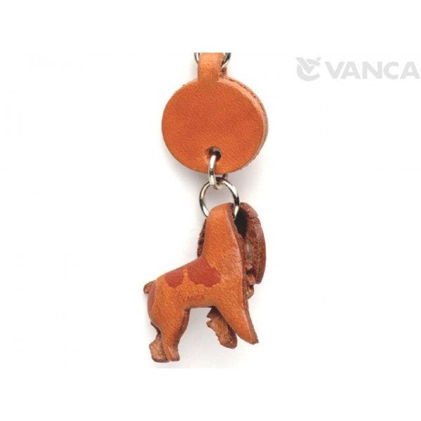 Brittany Spaniel Leather Dog Keychain