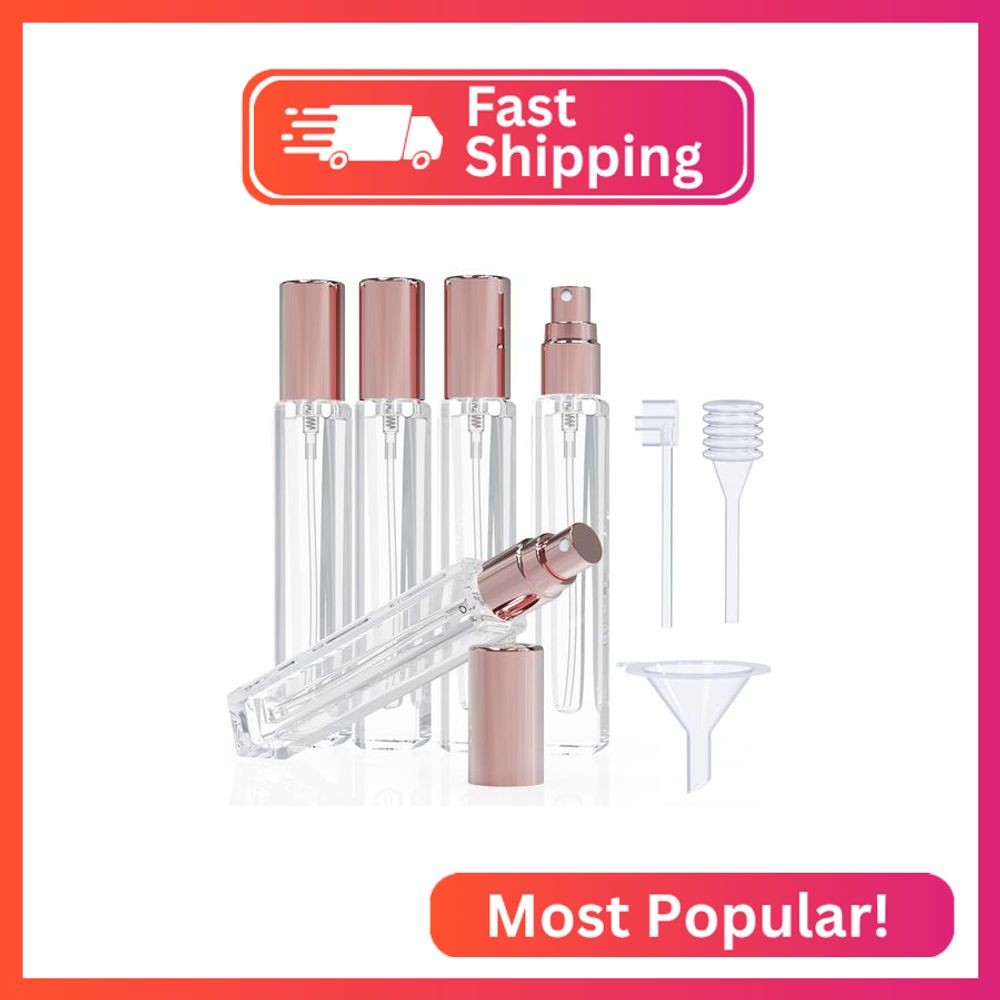 Seafulee 5PCS Cologne Atomizer Empty, 10ML Mini Perfume Bottles Refillable With