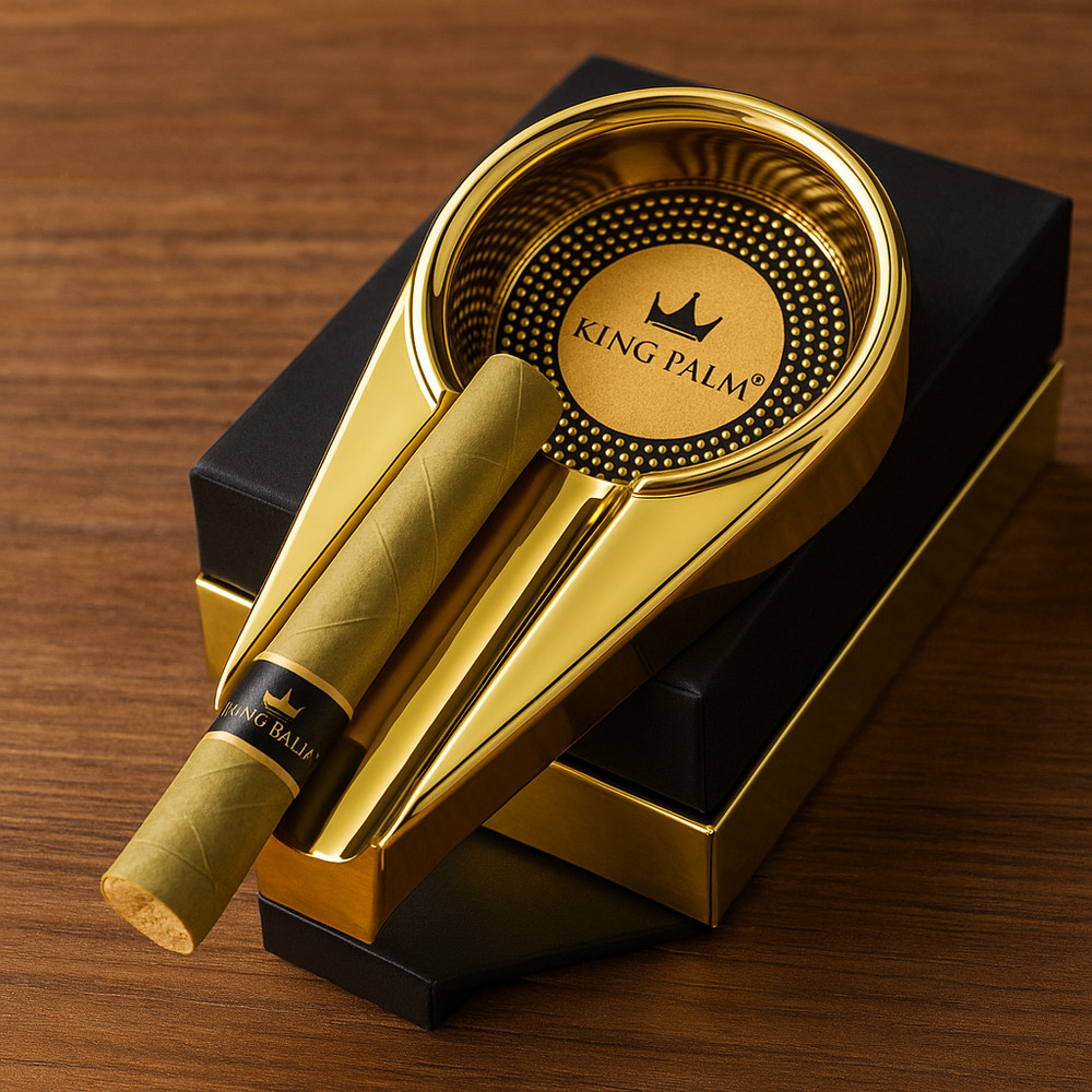 King Palm Single Roll Ashtray – Gold & Black Available