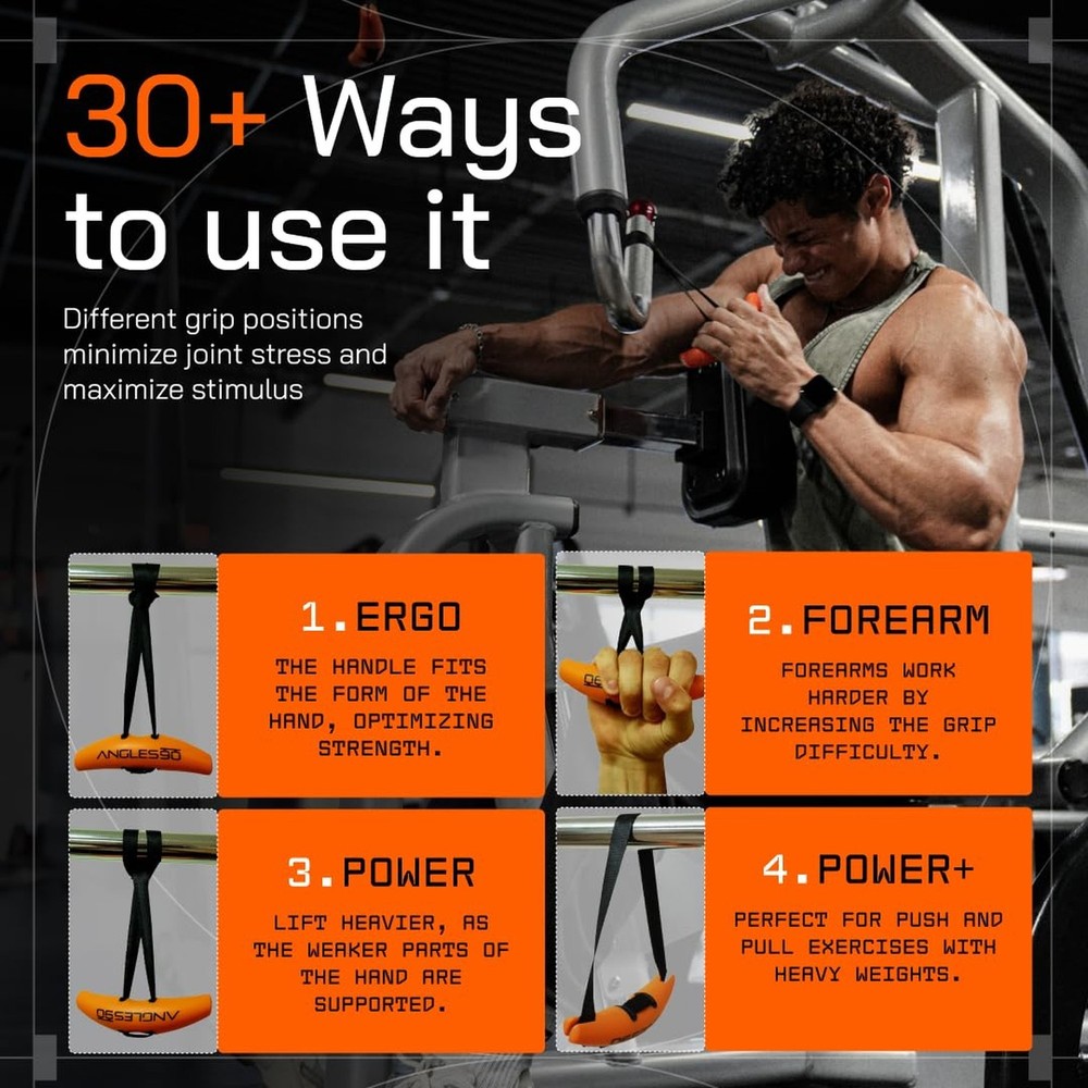 Angles90 Original Pull-Up Grips - Lat Pulldown Attachment - T-Bar R... Fast Ship