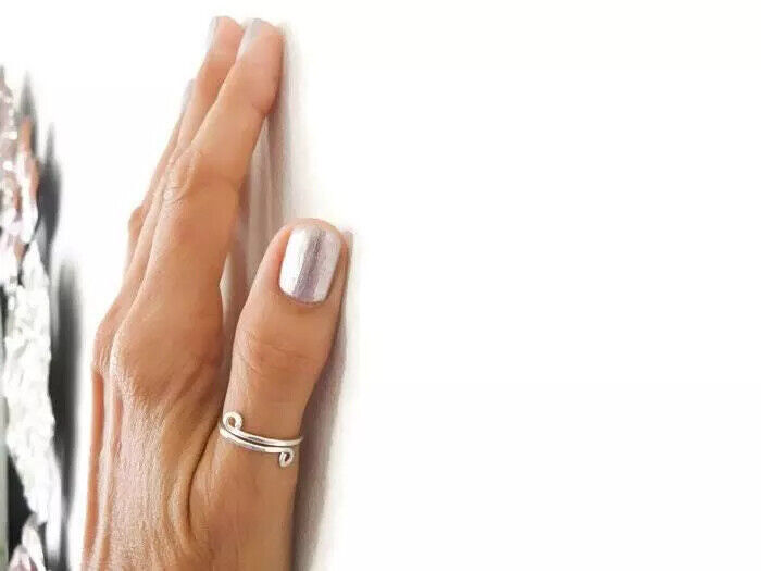 Solid 925 Sterling Silver Ring Handmade Gift Adjustable Thumb Ring All Size SI09