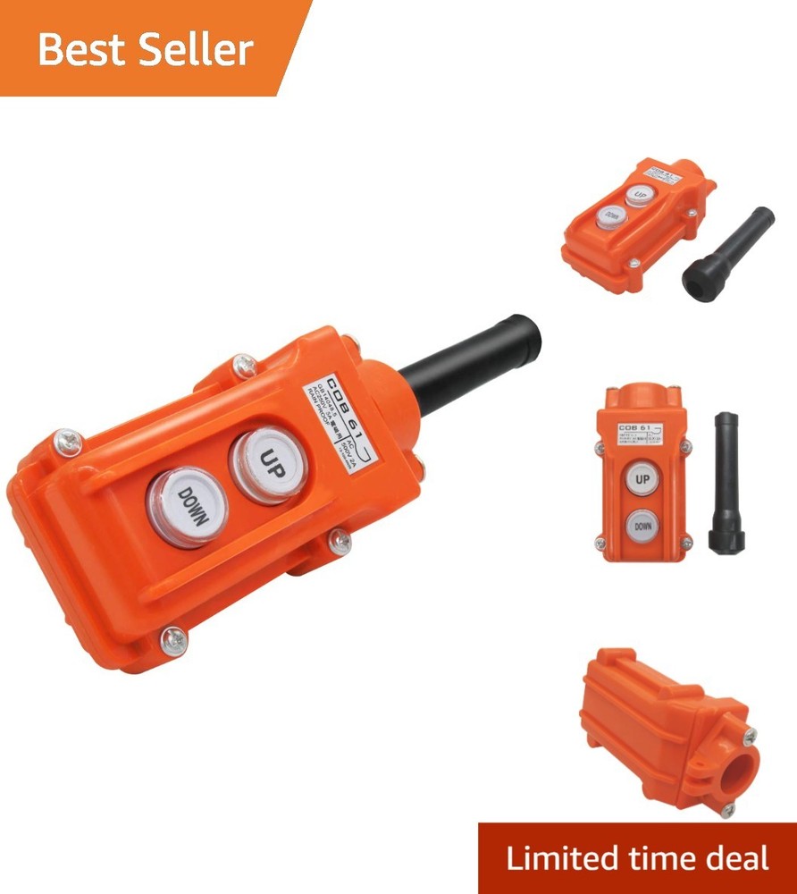 Wall-Mountable Push Button Switch for Up-Down Hoist Control - 2-Way Circuit