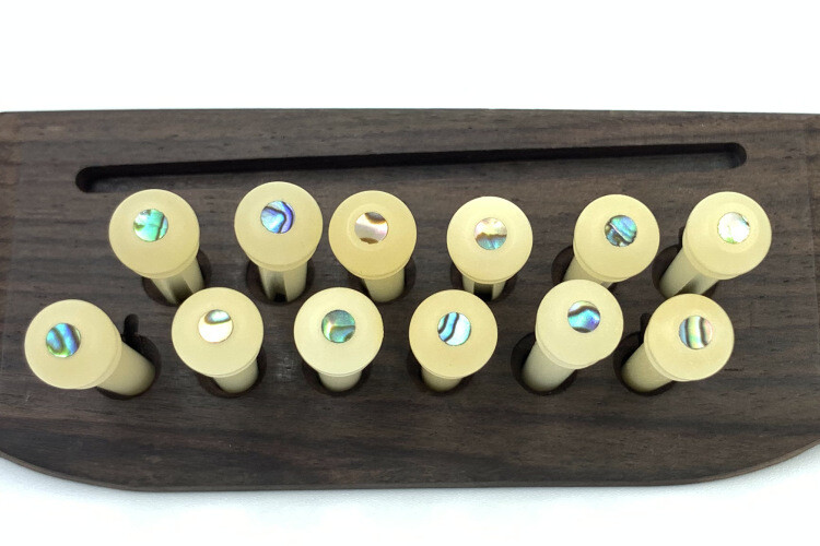 60x Guitar Pin String Peg Unbleached Bone Bridge Abalone shell Luthier H01