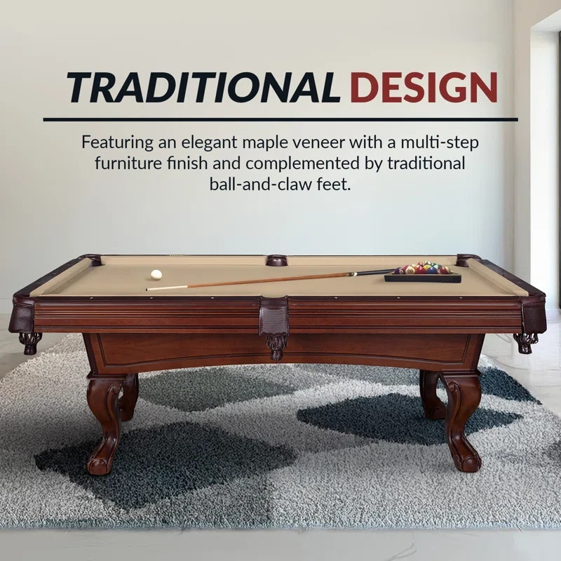 Pool Table (8 ft) (Walnut/Camel) (Free Shipping)