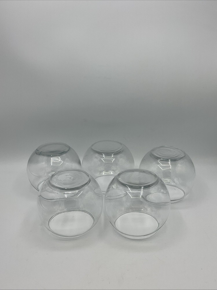 5pc Small Clear Glass Bubble Bowl Vases