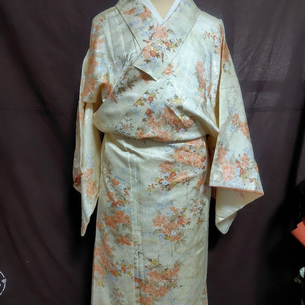 Komono Polyester Kimono Flower Pattern, Size 155cm, , Slight Mark
