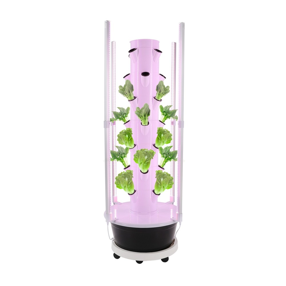 7 Layer 28 Holes Hydroponic System w/Light Vertical Hydroponic Growing Tower Kit
