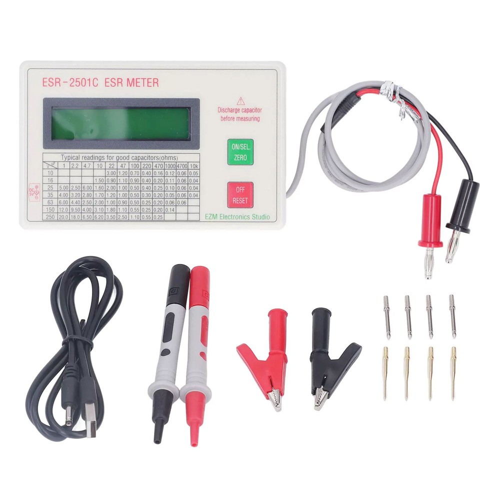 1 PC ABS Handheld ESR DCR Capacitor Tester High Accuracy Capacitance Meter