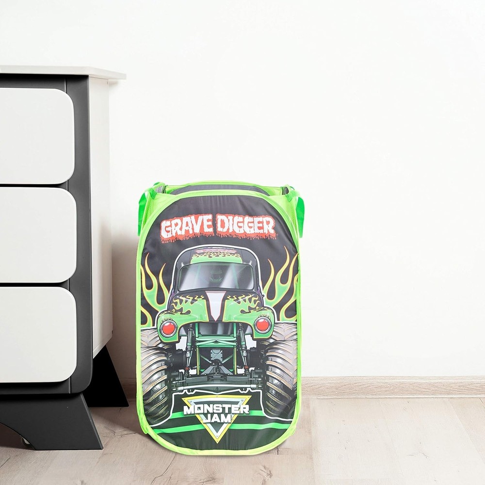 Monster Jam Grave Digger Laundry Hamper - Lightweight and Durable for Easy Use