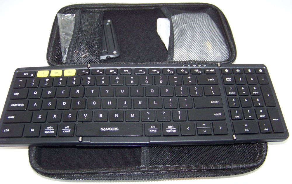 Samsers Full Size Folding Keyboard & Mouse Bluetooth Keyboard Combo, Black